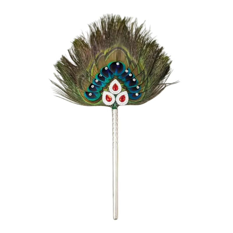 11 Par Pure Silver Mor Pankh Peacock Feather Shriramsilverworks