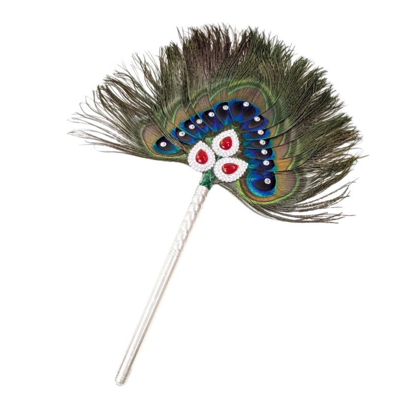 13 Par Pure Silver Mor Pankh Peacock Feather Shriramsilverworks