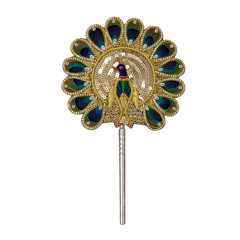 Handcrafted 14 Par Pure Silver Mor Pankh Patch Round Shriramsilverworks