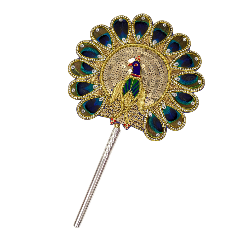 Handcrafted 14 Par Pure Silver Mor Pankh Patch Round Shriramsilverworks