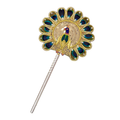 Handcrafted 14 Par Pure Silver Mor Pankh Patch Round