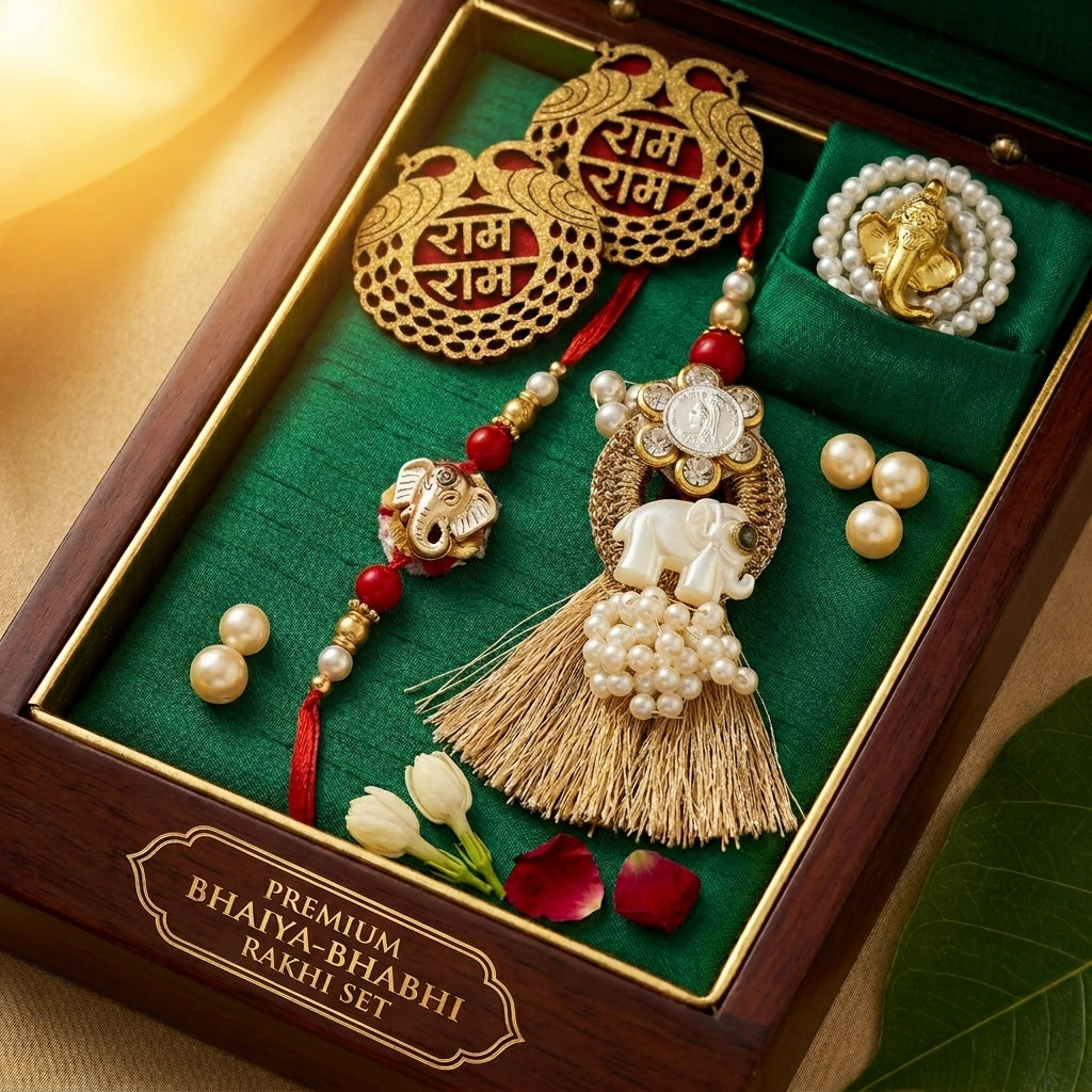 Rajsi Gajraj Silver Bhaiya Bhabhi Rakhi Shriramsilverworks