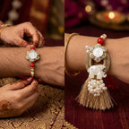 Rajsi Gajraj Silver Bhaiya Bhabhi Rakhi Shriramsilverworks