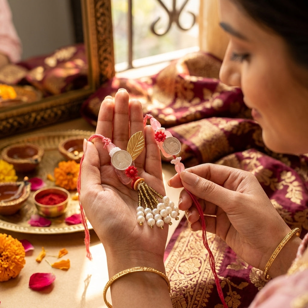 Gulbahar Silver Bhaiya Bhabhi Rakhi Lumba Shriramsilverworks