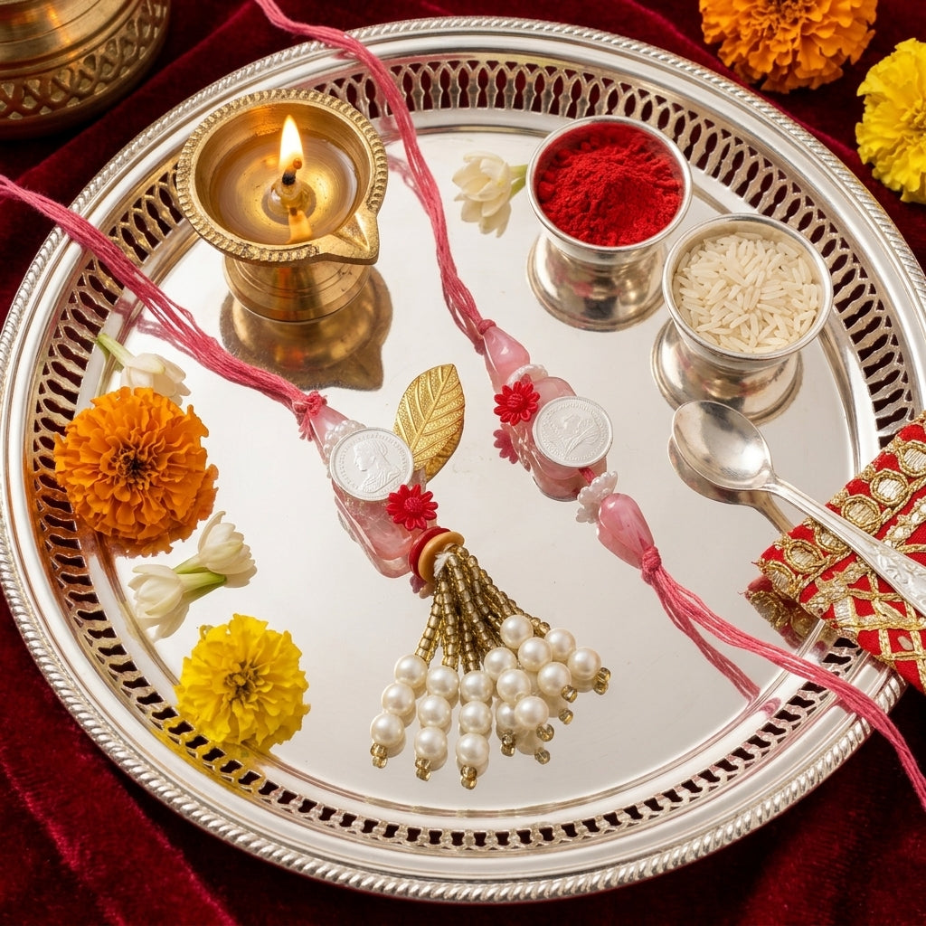 Gulbahar Silver Bhaiya Bhabhi Rakhi Lumba Shriramsilverworks