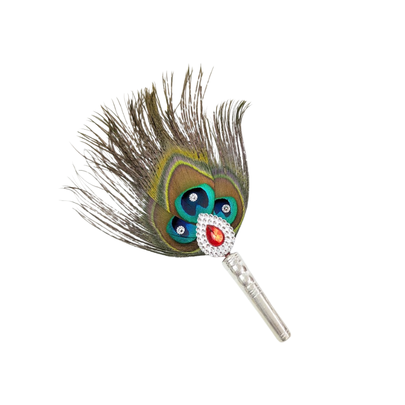 3 Par Pure Silver Mor Pankh Peacock Feather Shriramsilverworks