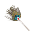3 Par Pure Silver Mor Pankh Peacock Feather Shriramsilverworks