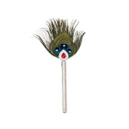 1 Par Pure Silver Mor Pankh Peacock Feather Shriramsilverworks