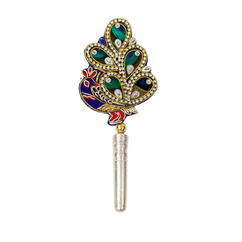 Handcrafted 5 Par Pure Silver Mor Pankh Patch Small Shriramsilverworks