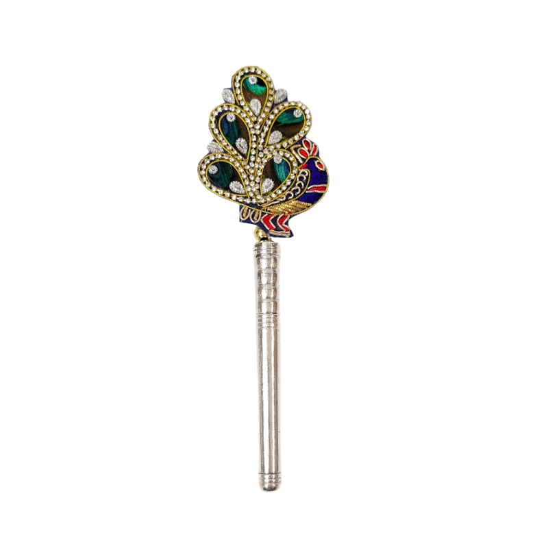 Handcrafted 5 Par Pure Silver Mor Pankh Patch Small Shriramsilverworks