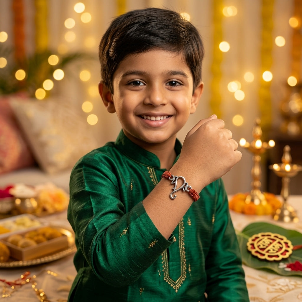 925 Silver Om Ganesh Rakhi Shriramsilverworks