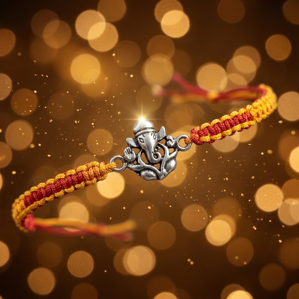 925 Silver Ganesh Rakhi Shriramsilverworks