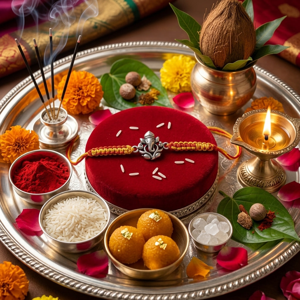 925 Silver Ganesh Rakhi Shriramsilverworks