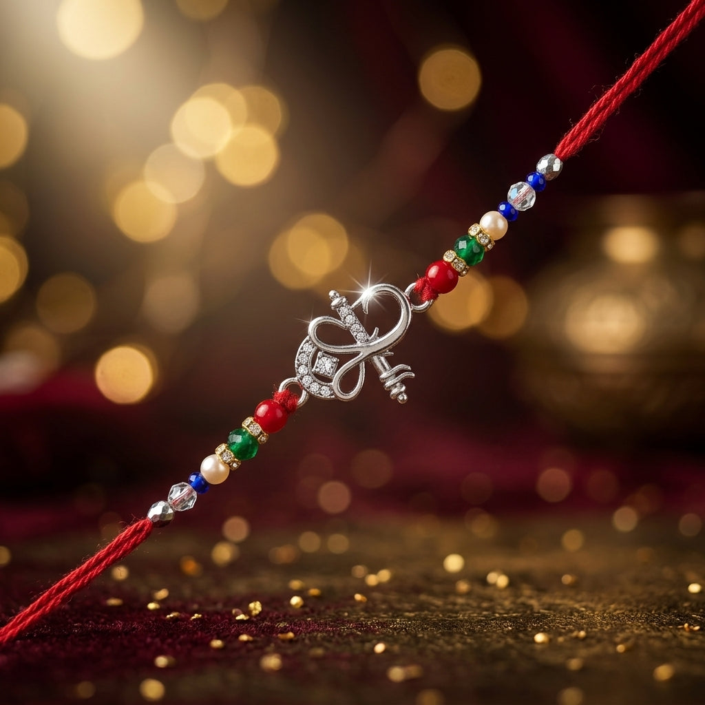 925 Silver Krishna Flute Rakhi For Brother Shriramsilverworks