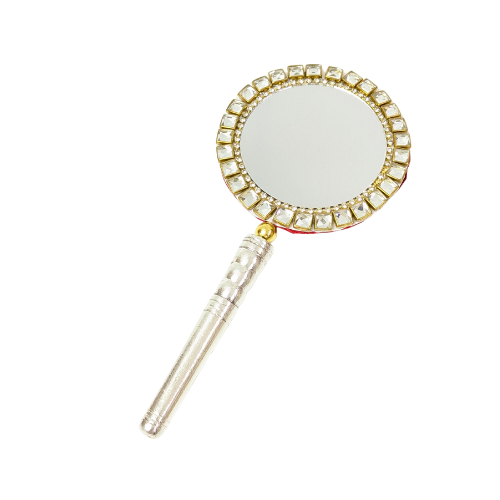 Handcrafted Pure Silver Mirror for Laddu Gopal Shriramsilverworks