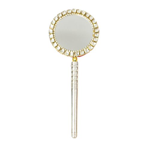 Handcrafted Pure Silver Mirror for Laddu Gopal Shriramsilverworks