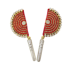 Handcrafted Pure Silver Pankhi For Laddu Gopal with Pearl Work Shriramsilverworks