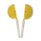 Handcrafted Pure Silver Pankhi For Laddu Gopal with Pearl Work Shriramsilverworks